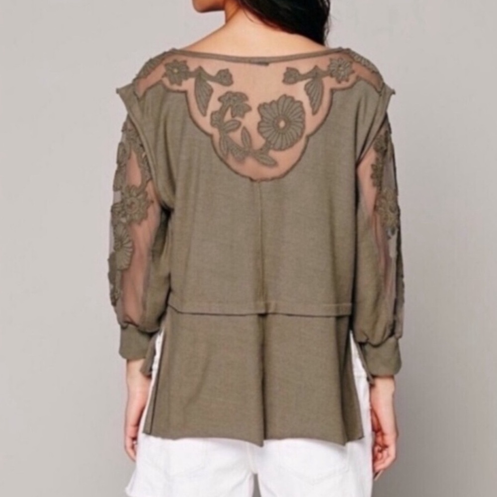 Free People New Romantics Lace Tropicali Top